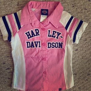 Harley Davidson toddler girl pit crew shirt 2T